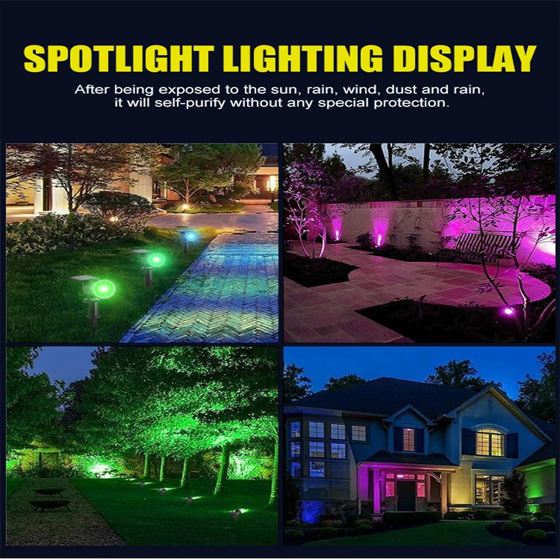 Lámpara alimentada por energía Solar 2/9 Led, foco Solar ajustable en el suelo IP65, luz de pared de paisaje impermeable, iluminación exterior