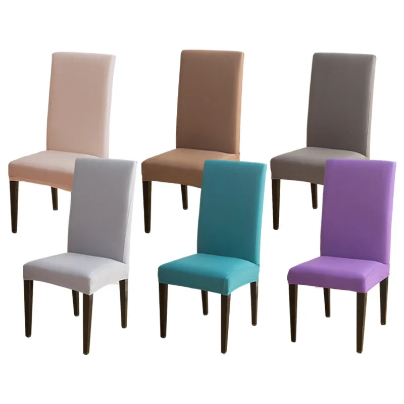Solid Color Spandex Chair Cover For European American Home Dining Chair Slipcover Home Decoration Dustproof Chair Cover