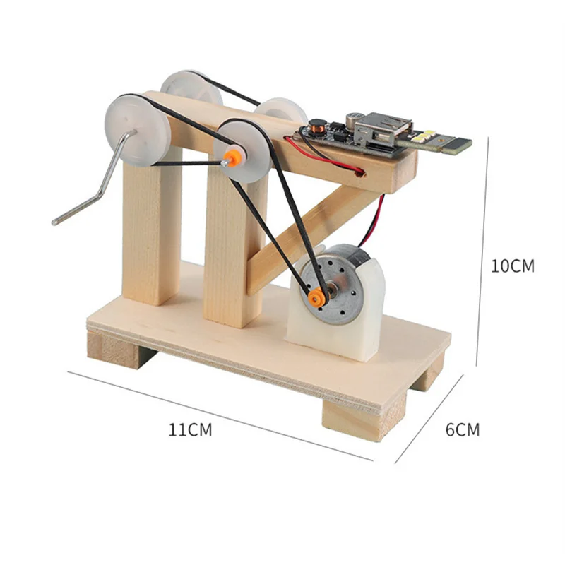 DIY Hand Generator Model Kits Wood Toys Educational Toys  for Kids Invention Science STEAM Physic Experiment Dynamo Toy Gift