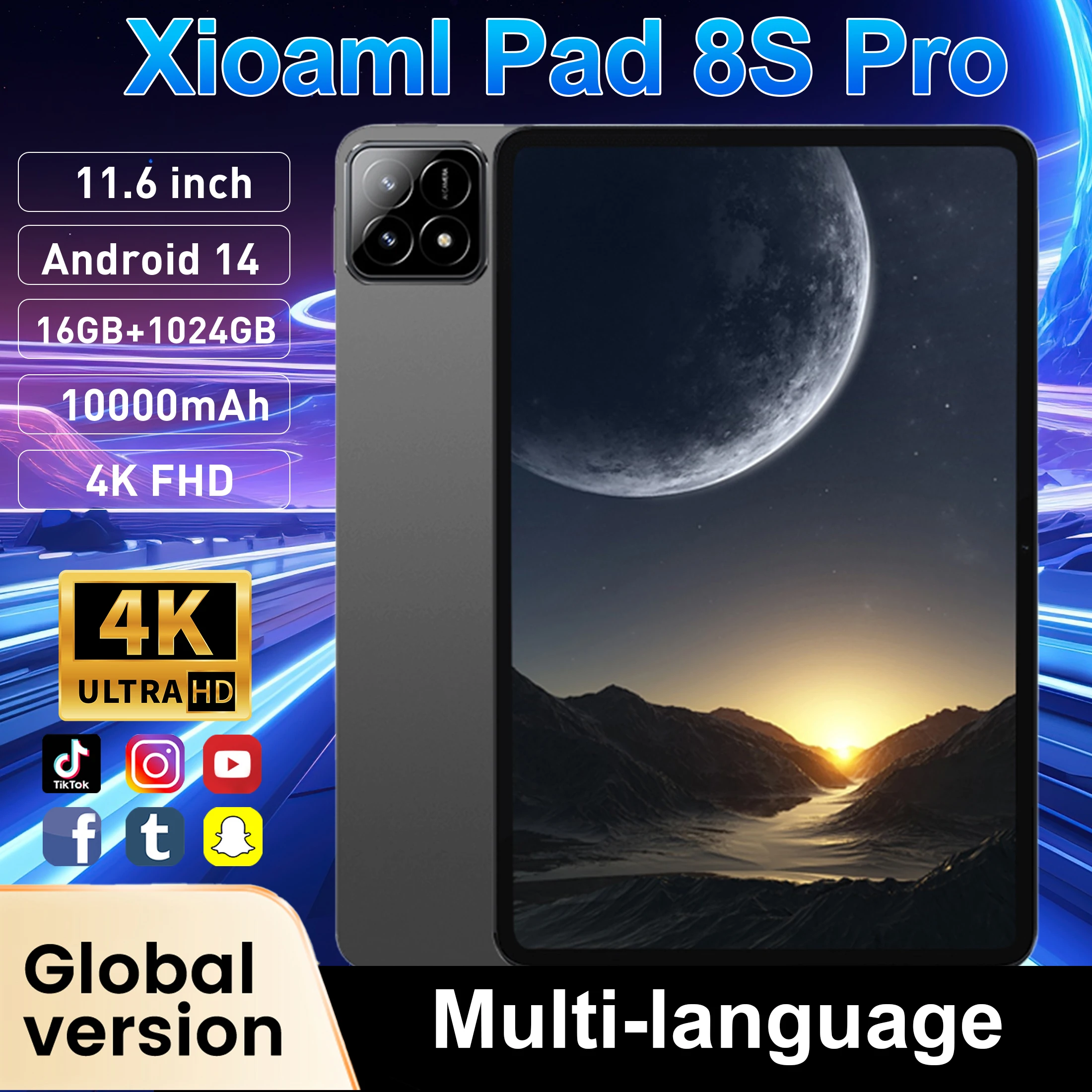 2025 novo original mi pad 8s pro tablet 11 polegadas snapdrago 8gen2 hd 4k android 14 16gb + 1t 10000mah 5g duplo sim wifi gps tablet pc