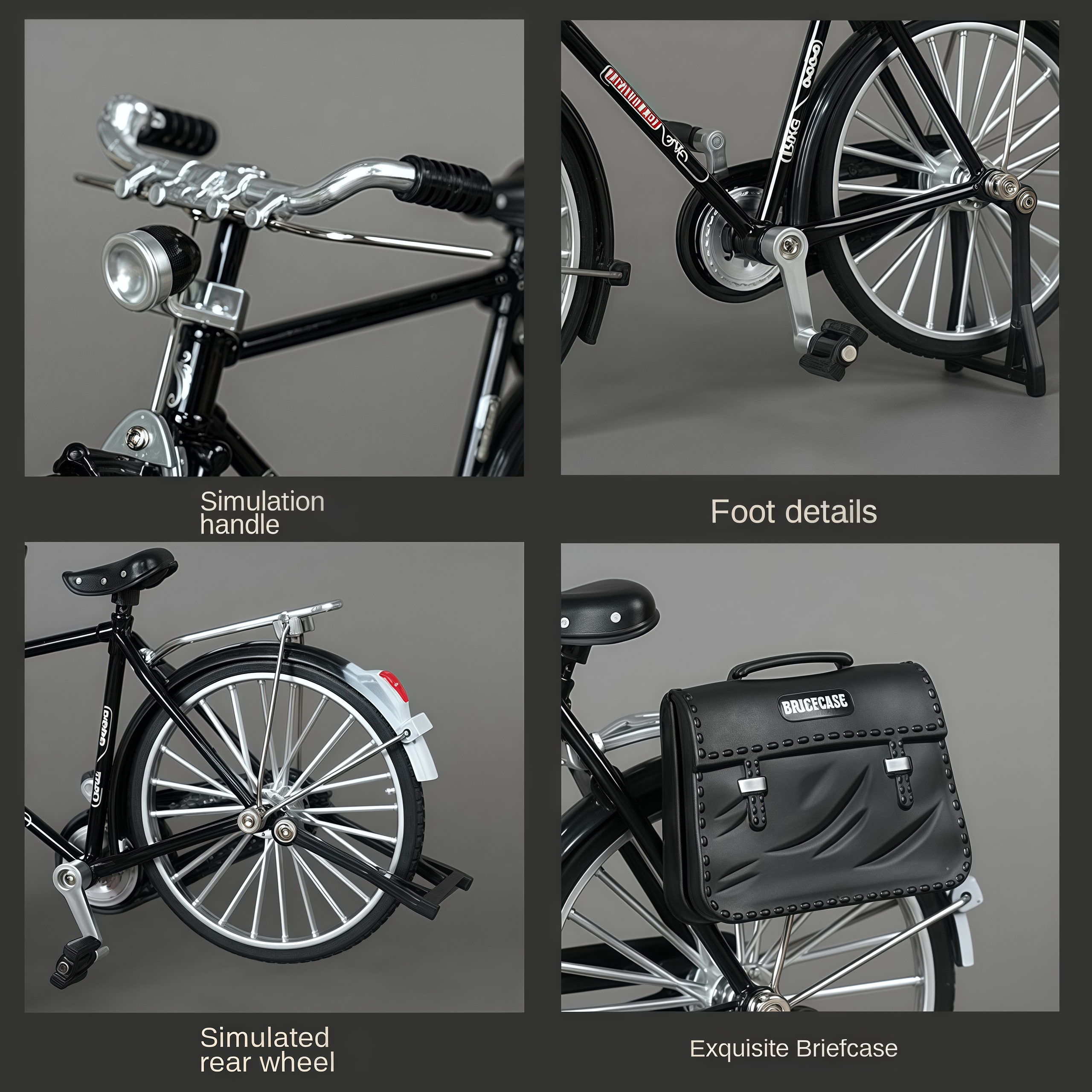 Simulation retro 28 metal die-cast bicycle model creative DIY home decoration 1:10 decoration adult fun toy decoration crafts