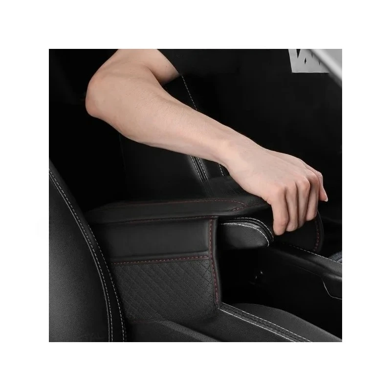 Leder Auto Armlehne Box Pad Memory Foam Mittelkonsole Armlehne Schutz Abdeckung mit Aufbewahrungstasche Ellenbogenauflage Kissen