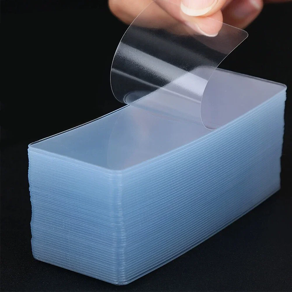 Reusable Strong Double Sided Tape PVC Transparent Square Wall Adhesive Stickers for Hooks Waterproof Traceless Home Glue Tapes