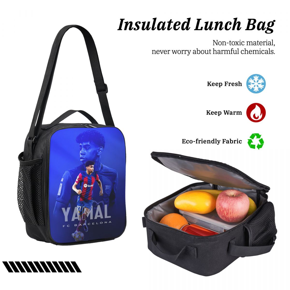 3点セット ラミネ Y-Yamalテーマ リュックサック キッズ サッカー スター ペンケース ブックバッグ ランチボックス付き 学校 学生 デイパック