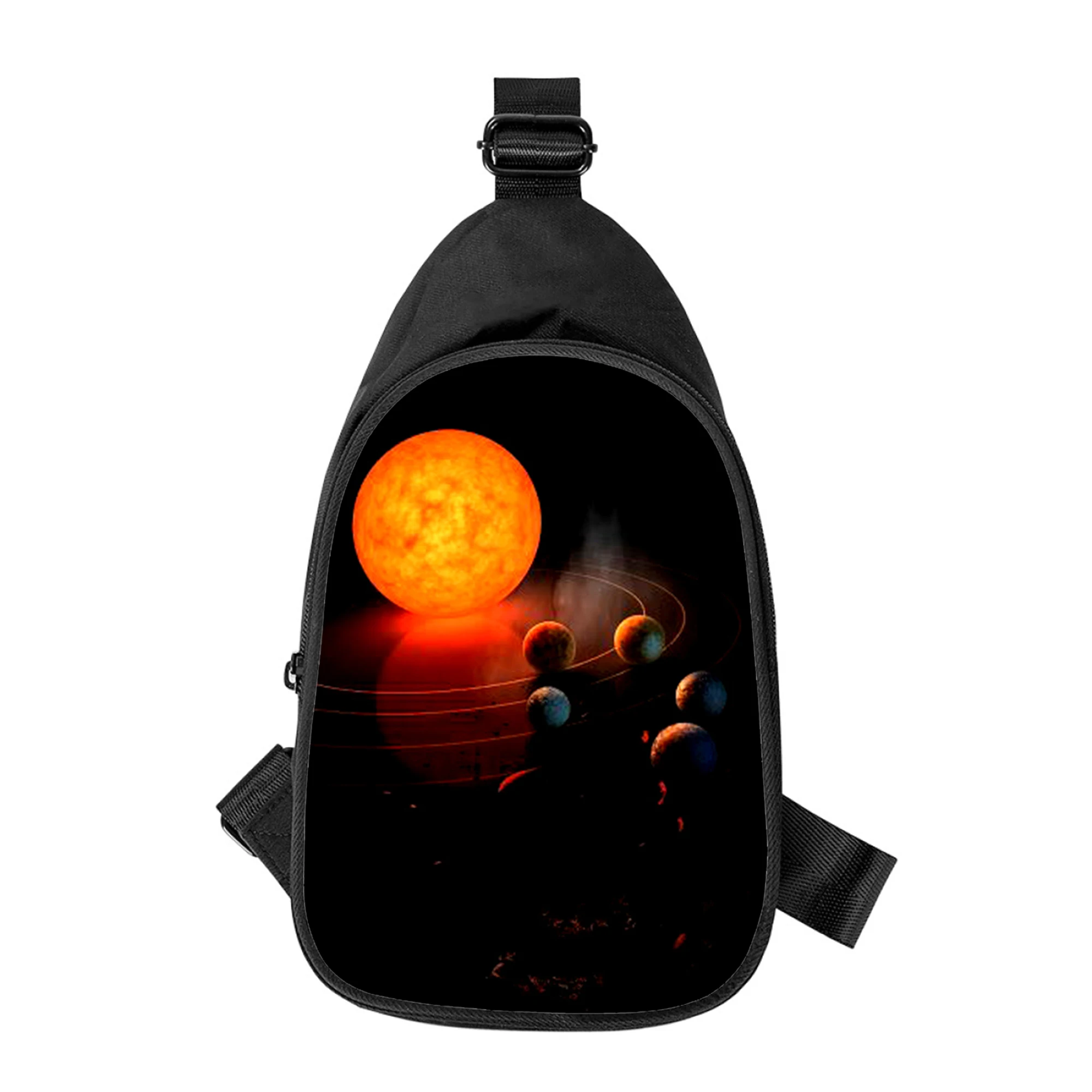 Kunst Sonne 3D-Druck neue Männer Kreuz Brusttasche diagonal Frauen Umhängetasche Ehemann Schule Hüft tasche männliche Brust packung