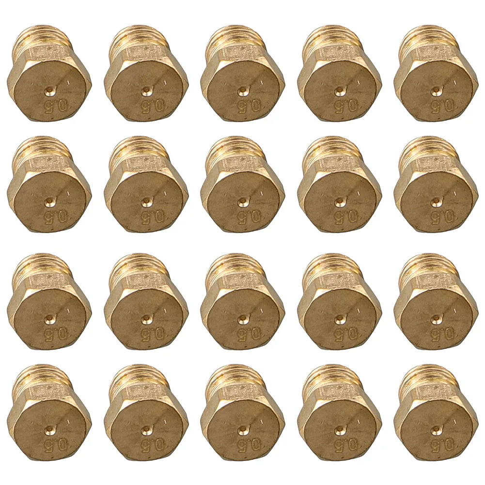 20 個バーナーノズル 0.5 ミリメートルプロパンバーナーオリフィスキットプロパンガス変換キット LPG バーナーノズル屋外調理スペアパーツ