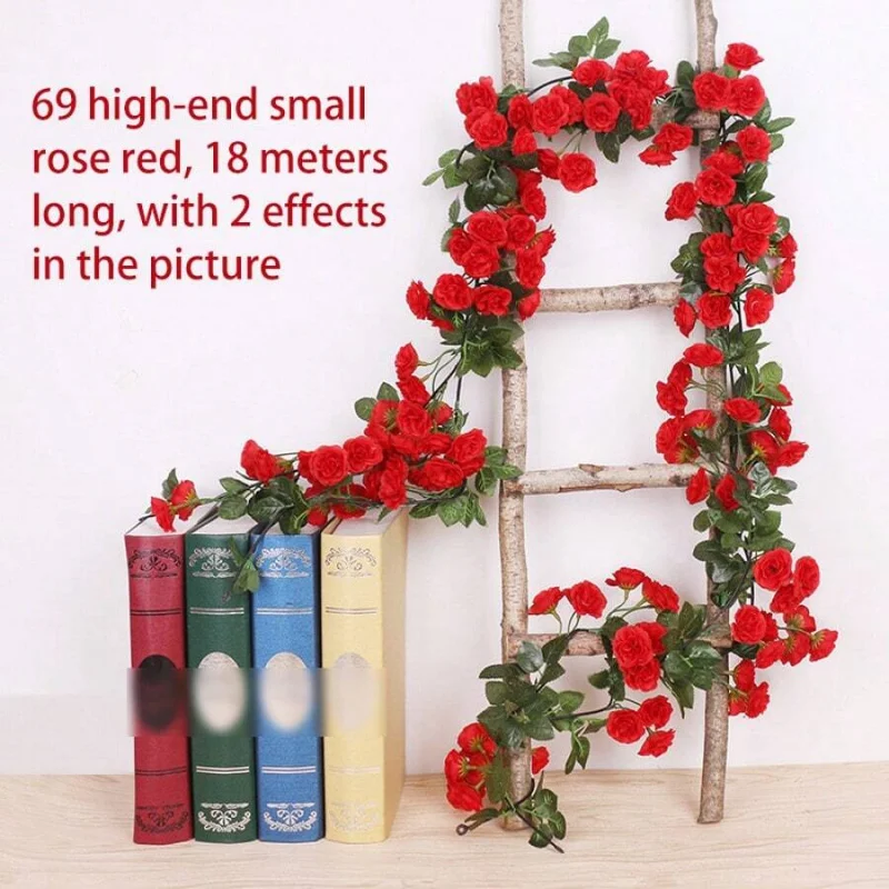2.5m 1.8m Rosa Fiore Artificiale Vite Per La Ghirlanda di Nozze Bianco Rosa Casa Camera Decorazione di Nozze Seta Artificiale Rosa Vite