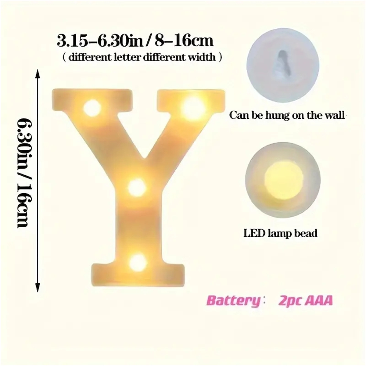 1 16cm LED 문자 조명, 빛나는 문자 및 숫자 야간 조명, 가정, 바, 결혼식, 생일 파티 장식에 적합