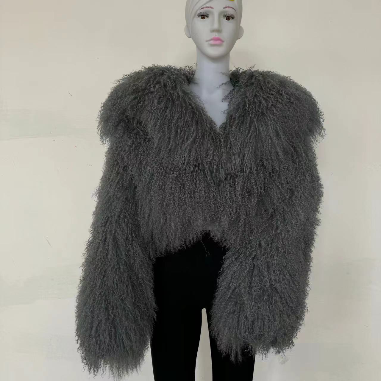 Mongolian Fur Coats Fur lapel Jacket Women Elegant Fluffy Solid Thicken Warm Long Sleeves Coats Winter Chic Oversize Lady