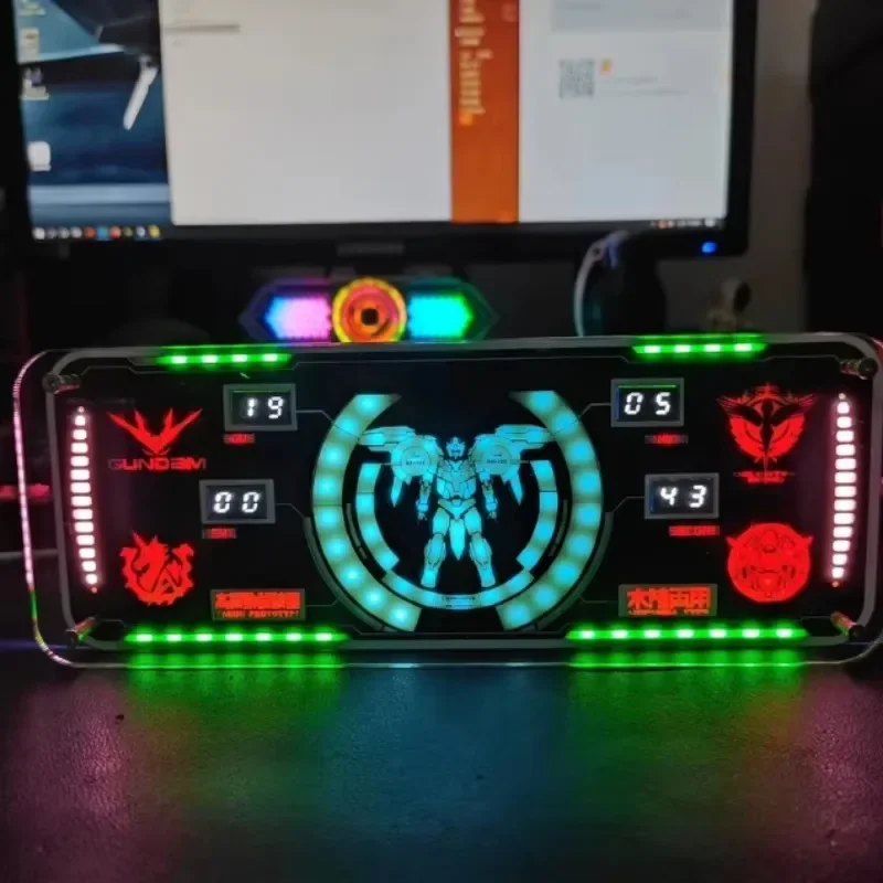 Cyberpunk RGB LED Nixie Orologio a tubo fluorescente Display da tavolo digitaleDesktop, Cyberpunk, Accessori per stanze di e-sport