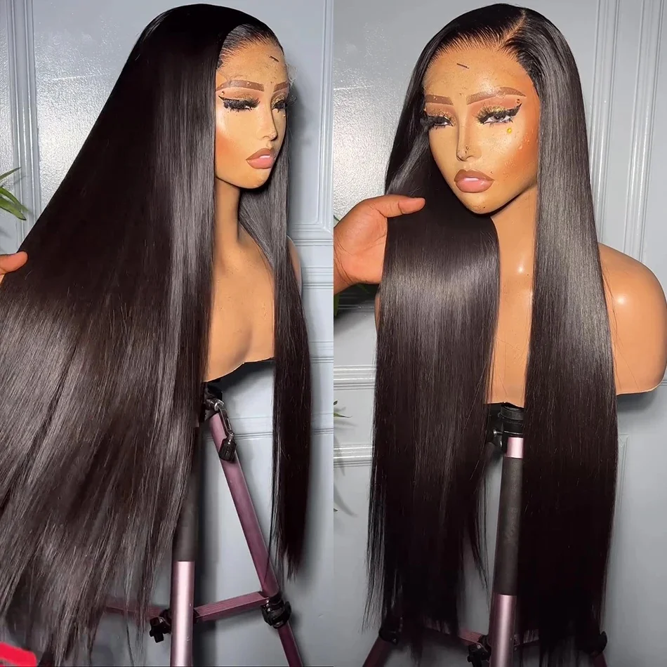 Parrucche anteriori in pizzo 13x6 diritte per capelli umani Parrucche trasparenti brasiliane per donne nere Parrucca frontale in pizzo 13x4 HD per capelli umani