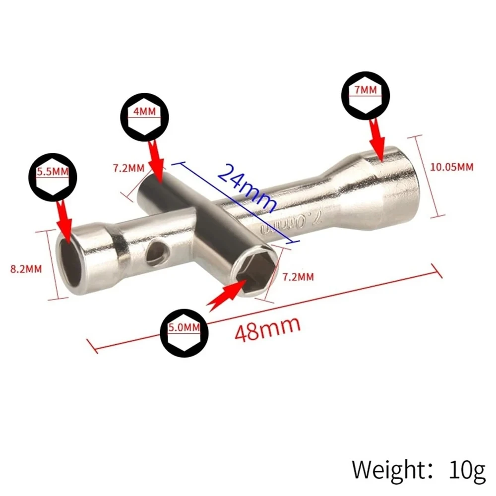 Mini Spanner4 in 1 3D Printer Nozzle Tool M2 M2.5 M3 M4 Schroef Moer Zeshoekige Kruissleutel Voor E3D V5 V6 Bambu X1 P1 A1 Nozzle