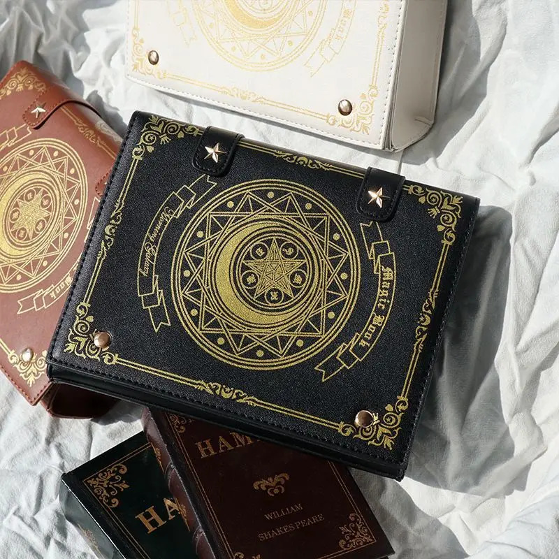 Y2K 魔法の本ロリータ Ita バッグゴシックショルダーバッグ女の子透明ポケットかわいいクロスボディハンドバッグ女性のミニバックパック財布