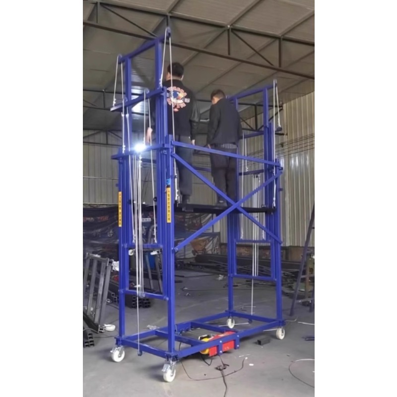 Elevador de andamio plegable eléctrico Plataforma elevadora móvil de 1,5-12 metros con ruedas portátil y adecuada para construcción.