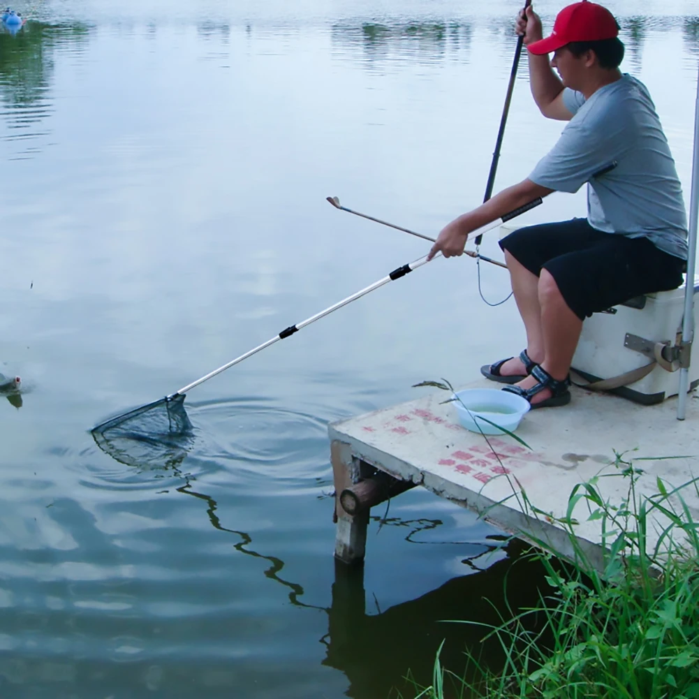 Red de pesca telescópica de 55cm-190cm para mosca de salmón, carpa, bagre, trucha, aterrizaje flotante, fácil captura y lanzamiento, plegable