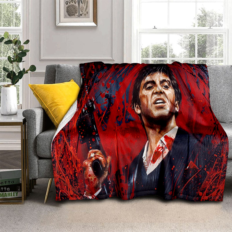 3D cetak film Scarface Tony HD selimut, selimut lempar lembut untuk rumah kamar tidur Sofa piknik perjalanan kantor selimut penutup anak-anak