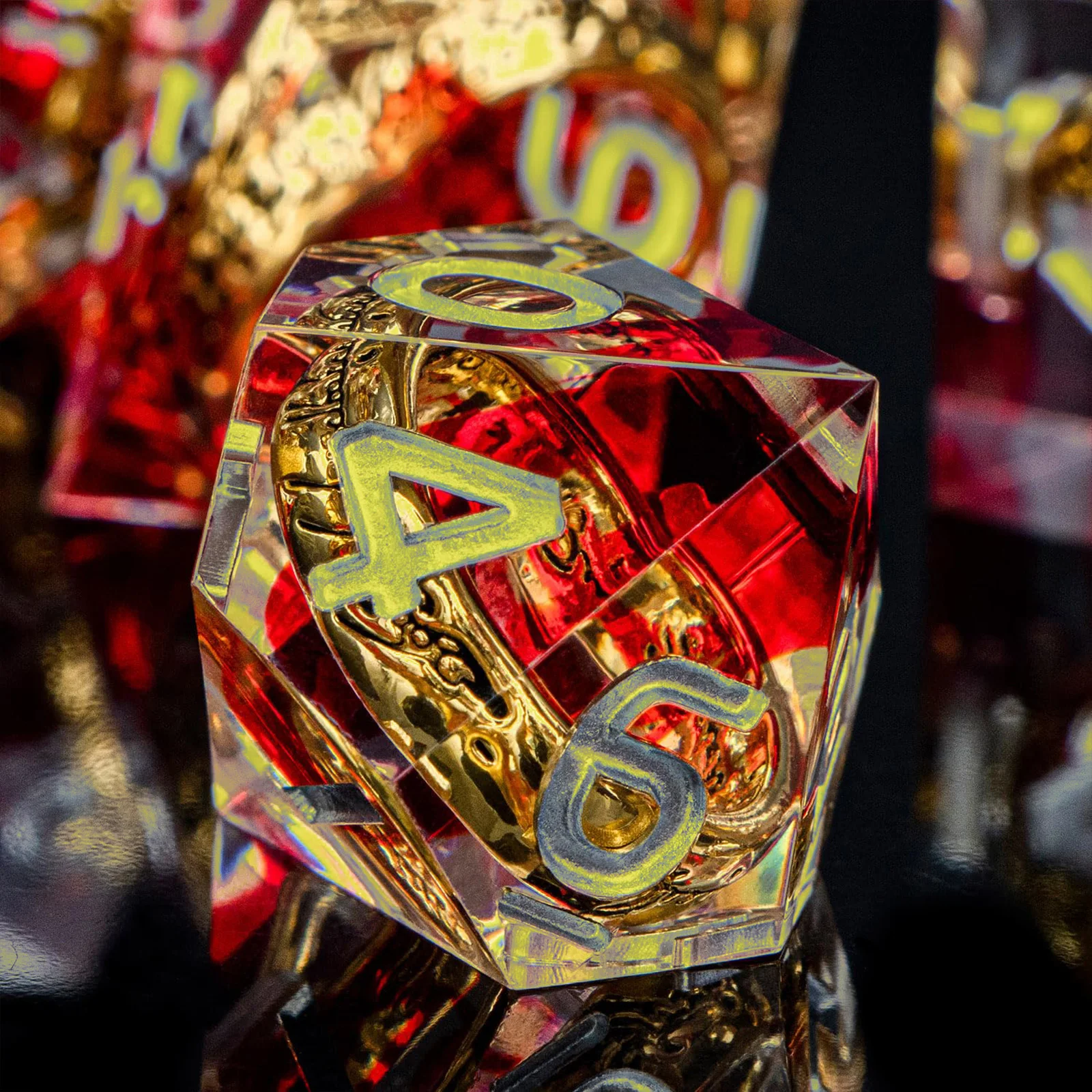 マザーボードゲーム、手作りrpg、半透明、ダンジョンおよびドラゴン、d20、d12、d10、d8、7個用のポリハイチェイスセット