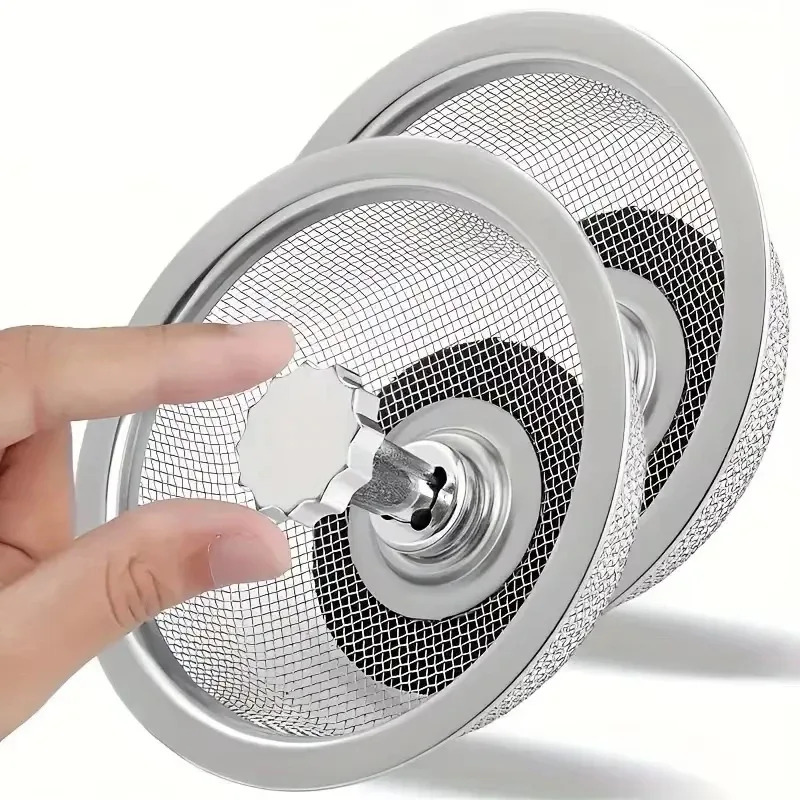 2 conjunto alça rolha pia da cozinha filtro de substituição inoxidável cesta drenagem pia da cozinha conjunto com alça rolha malha