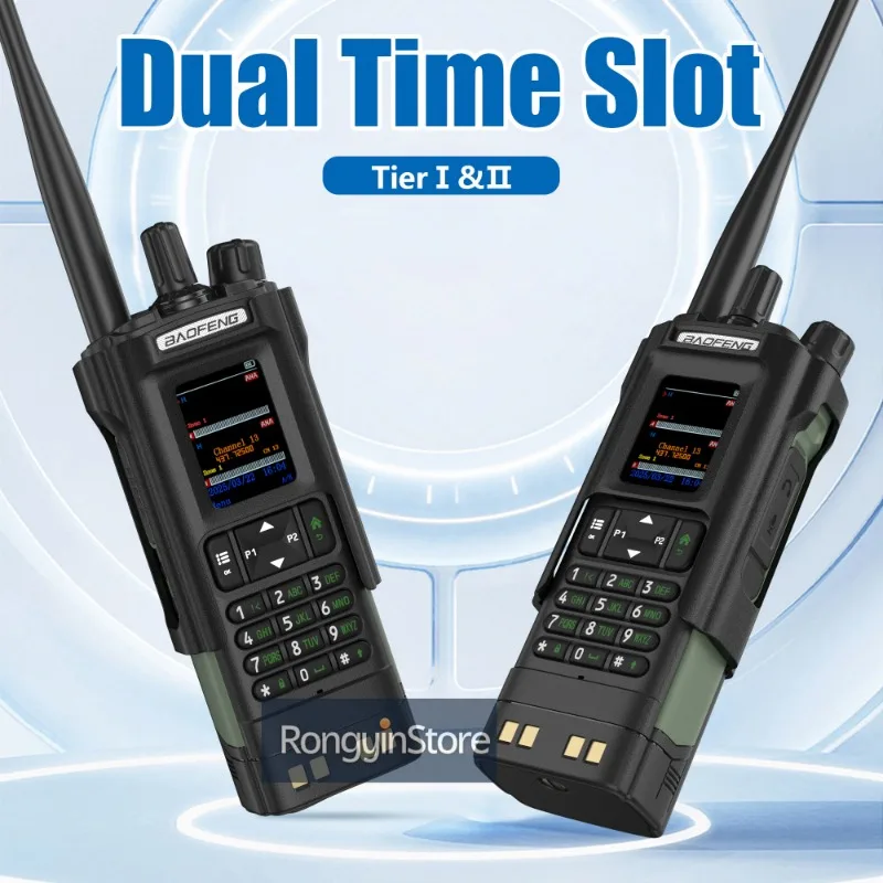 Baofeng DM-32 com coldre de cinto rádio dmr walkie talkie digital gps aprs 999 canais modo duplo analógico slot de tempo duplo para caminhadas