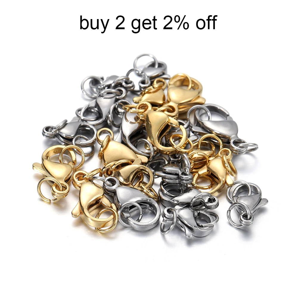 30 Stks/partij Roestvrijstalen Kreeft Klauw Gespen Springringen Voor Diy Kettingen Armband Connector Sieraden Bevindingen Maken Benodigdheden
