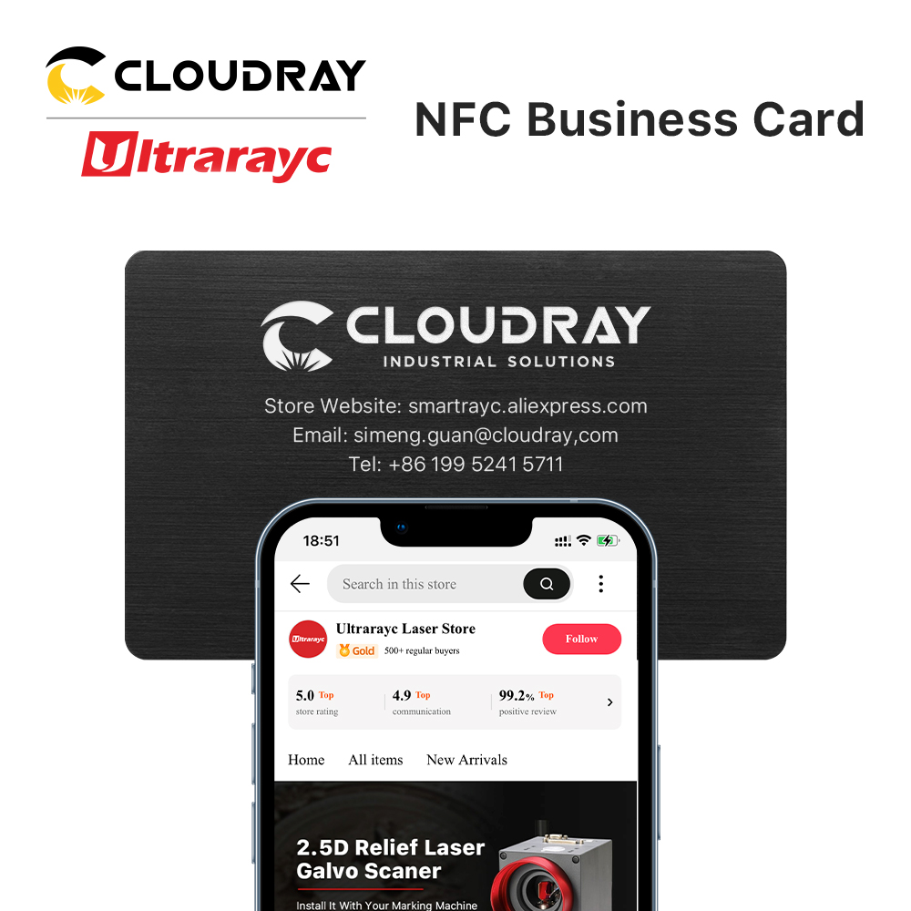 Ultrarayc NFC 칩 금속 빈 비즈니스 이름 카드 Satinless Steel & PVC 하이브리드 숨겨진 NFC 액세스 제어 레이저 조각 DIY 카드