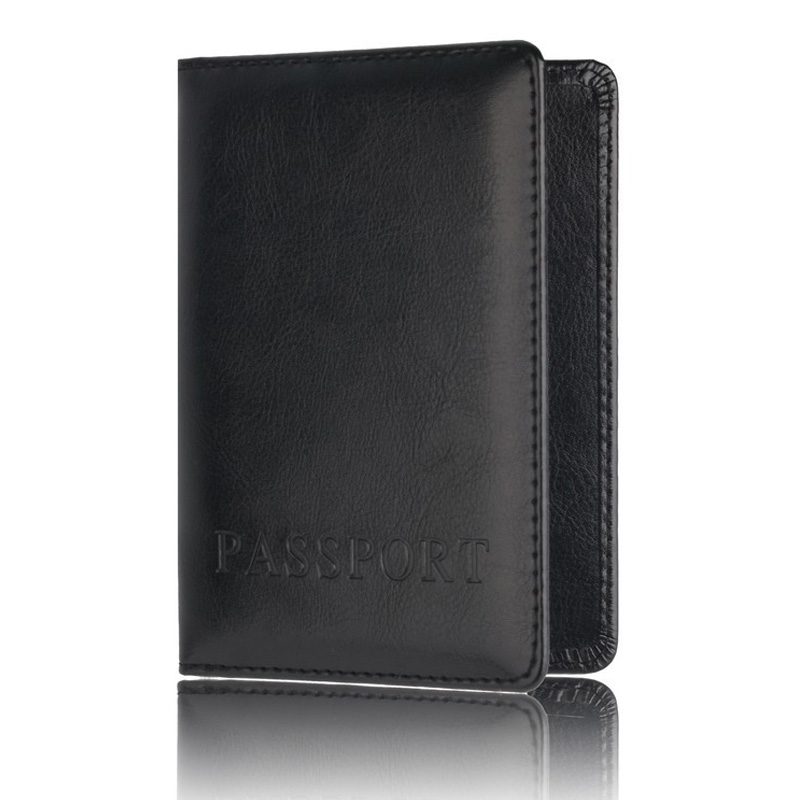 Capa casual para passaporte de couro pu, acessórios de viagem, id, banco, cartão de crédito, homens, mulheres, porta-passaporte de couro da moda