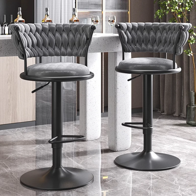 Adjustable Counter Bar Chairs Light Luxury Party Backrest Lounge High Chairs Comfortable Ergonomic Taburetes De Bar Furniture