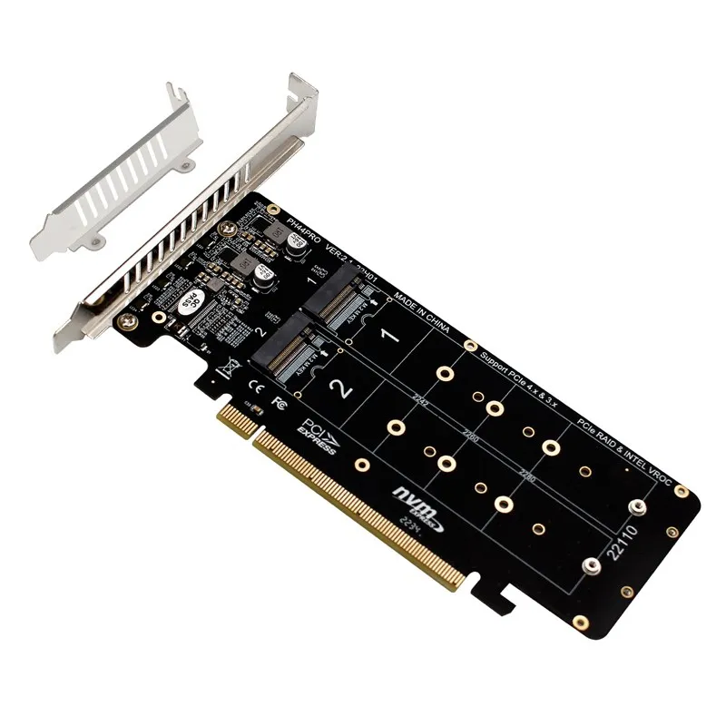 4-портовый раздвоенный контроллер M.2 NVME to PCI Express X16 4.0 M KEY NVME PCIE для 2230 2242 2260 2280 NVME M2 SSD