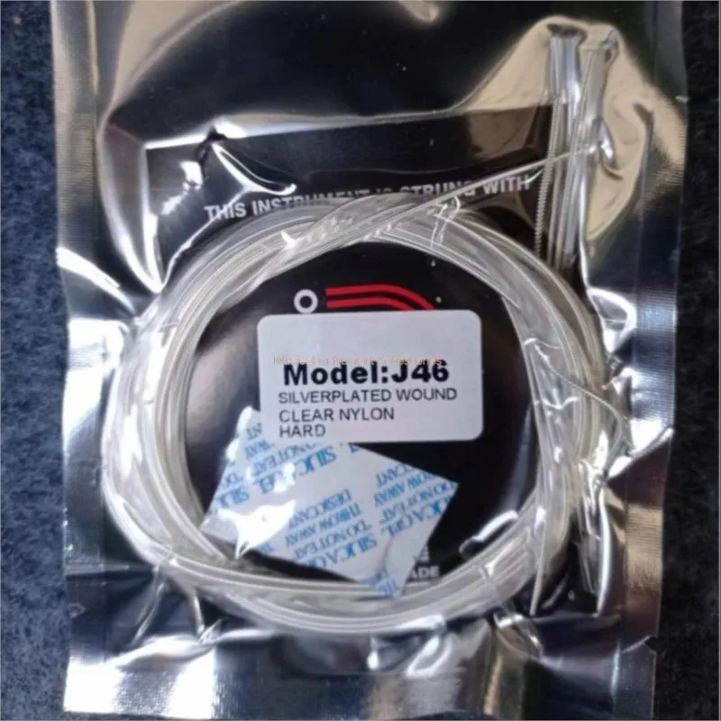 EJ46 cuerdas de guitarra de nailon clásicas, núcleo de nailon chapado en plata, tensión dura rica en tono, primera elección para amantes de la música
