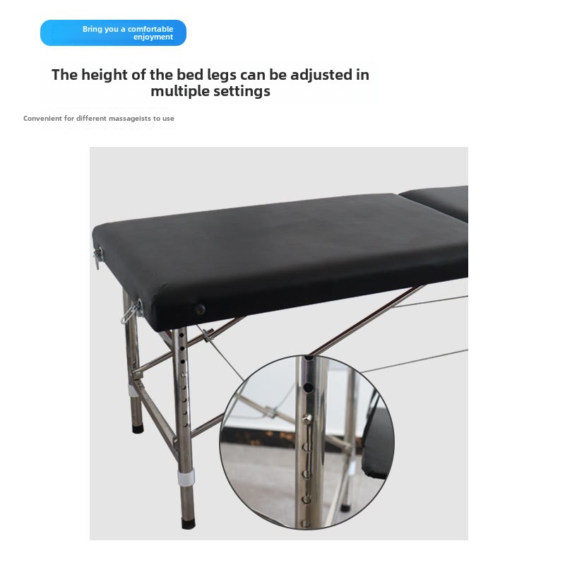 Draagbaar multifunctioneel massagebed Opvouwbaar schoonheidsmassage Push-back bed Inspectie Gezondheidsonderzoekbed