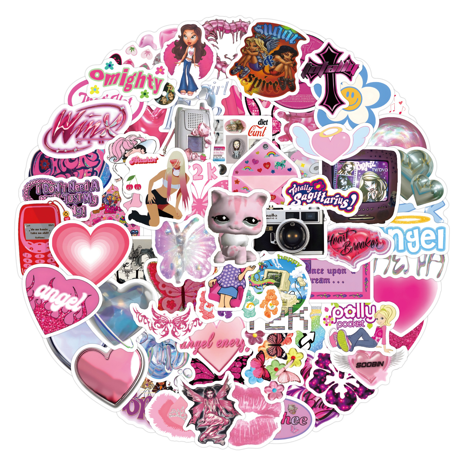 60/120 pçs vintage y2k adesivos estéticos portátil motor bagagem guitarra telefone skate 2000s clássico crianças brinquedos