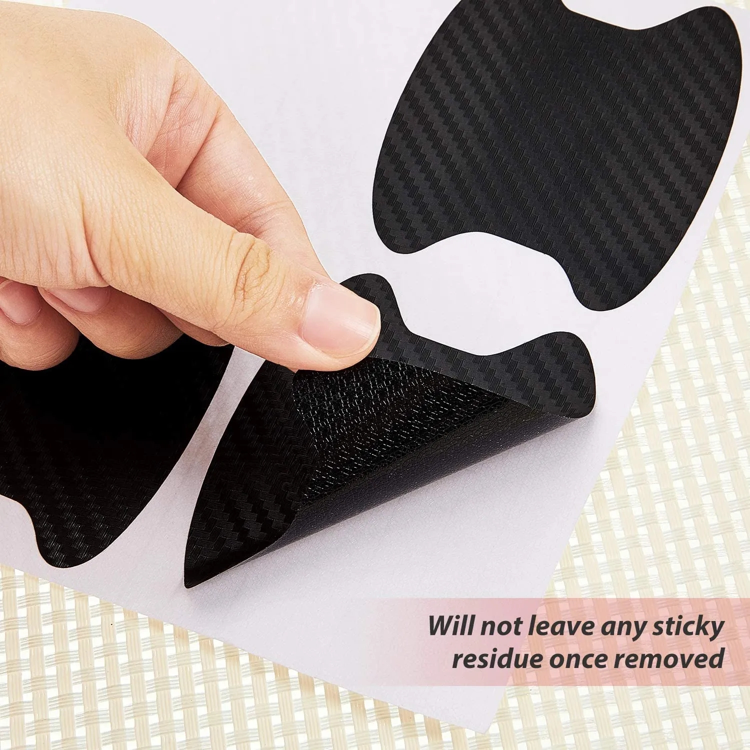 4 unids/set pegatina de puerta de coche cubierta resistente a arañazos de fibra de carbono película protectora de manija de coche accesorios de estilo Exterior