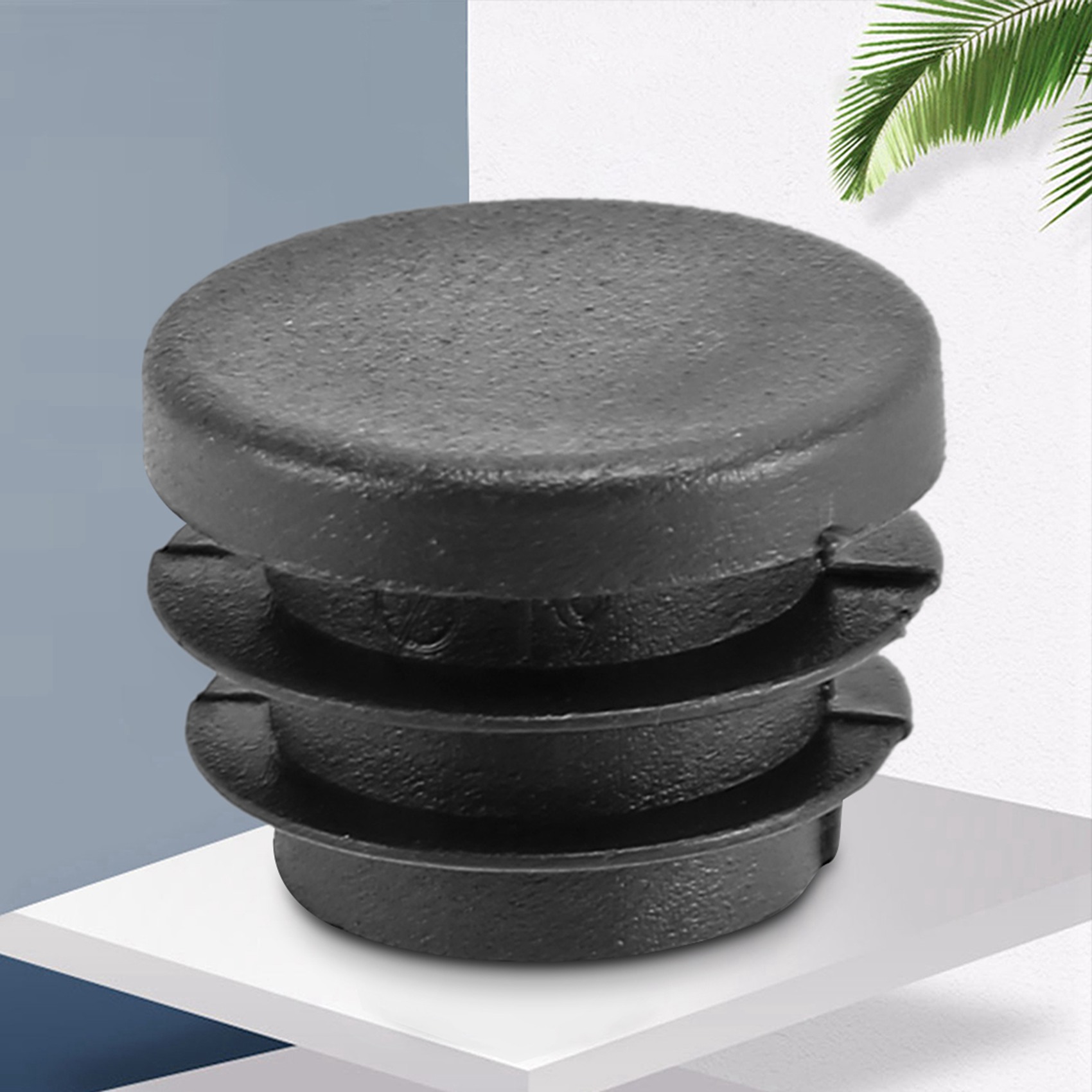 Blindstopfen, runde Rohreinsatzabdeckung, 19 mm Durchmesser, 20 Stück, schwarz