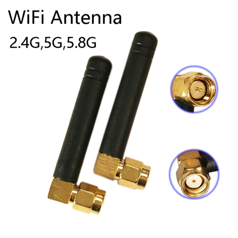 Verbesserte WLAN-Antenne 2,4 GHz/5,8 GHz Dual Bands 3DBI RPSMA-/SMA-Anschluss Gummi verwendet für Mini-PCI-Kartenkamera USB