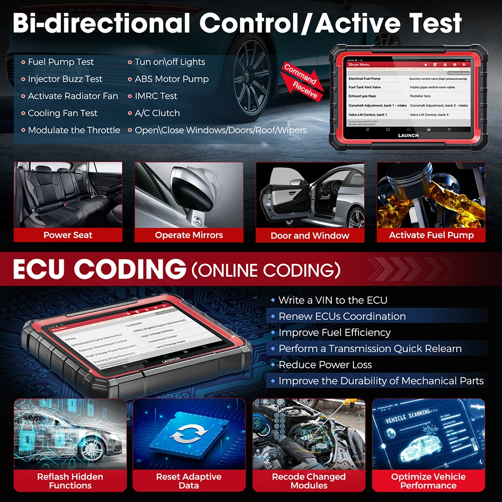 LAUNCH X431 PRO Elite OBD2-Diagnosetool CAN FD DOIP ECU-Codierung ab 31 Reset Vollsystemscanner FCA Autoauth 2 Jahre kostenloses Update
