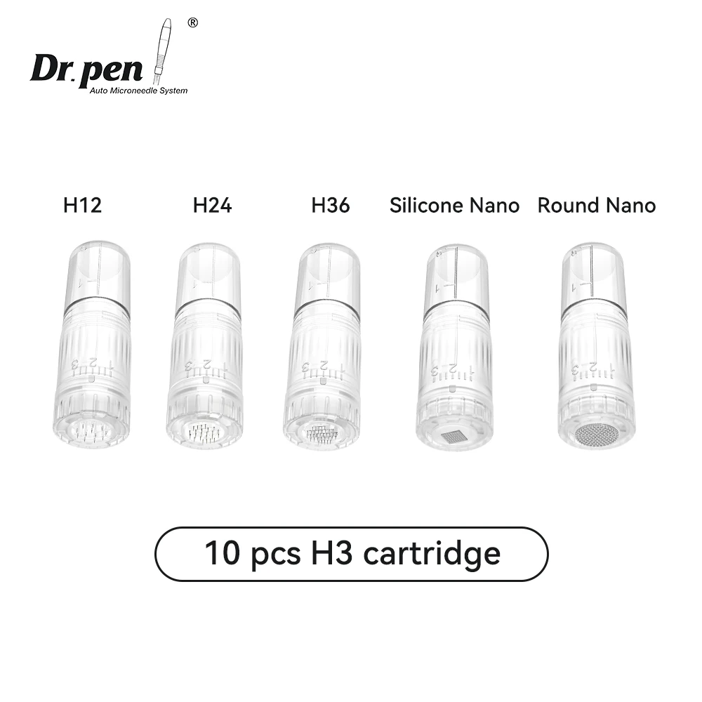 Dr. Pen Hello Face H3 Hydra pen H5 Cartridge 10 PCS 12 Pin 24 Pin 36 Pin Silicone Nano Derma Stamp Needle Support 3ML Serum