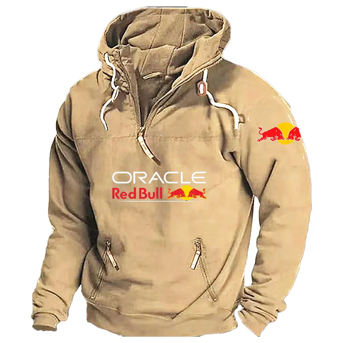 Jaqueta de motocicleta masculina com logotipo Red Bull com capuz terno de corrida casual retrô com capuz jovem montanhismo roupas esportivas