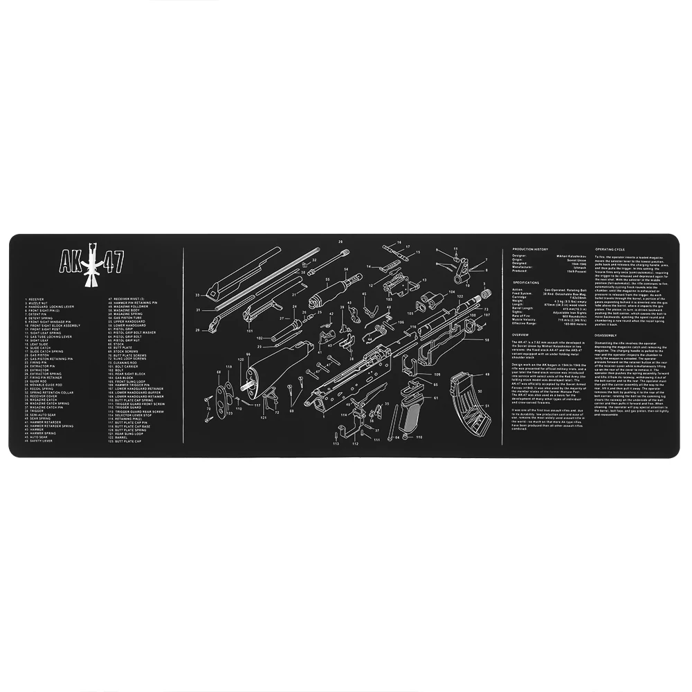 AR-15 AK 47 Remington 870 Rifle Gun smith reparación construir almohadillas de banco limpieza de goma con piezas diagrama e instrucciones alfombrilla de ratón