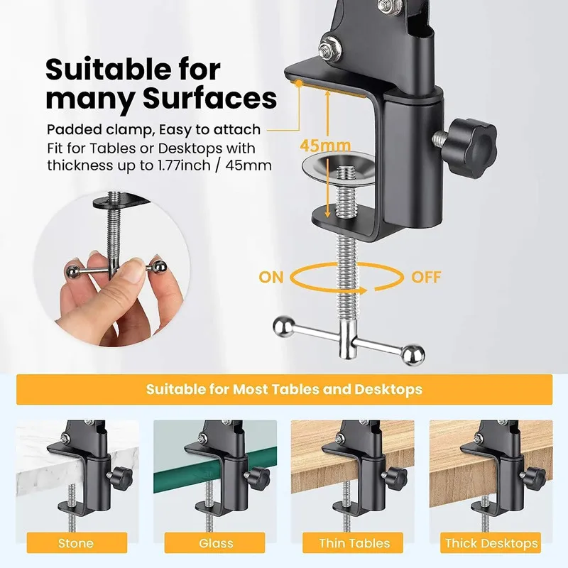 FGCLSY Trípode de brazo flexible para mesa de soporte de teléfono Ancla doblada 360 °   Rotación en línea de computadora portátil de escritorio Video disparo aéreo en vivo