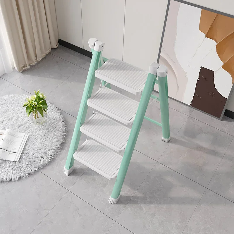 ครัวเรือนบันไดพับ Multi-Functional Telescopic หนา Herringbone บันไดขนาดเล็กแบบพกพาสี่บันได