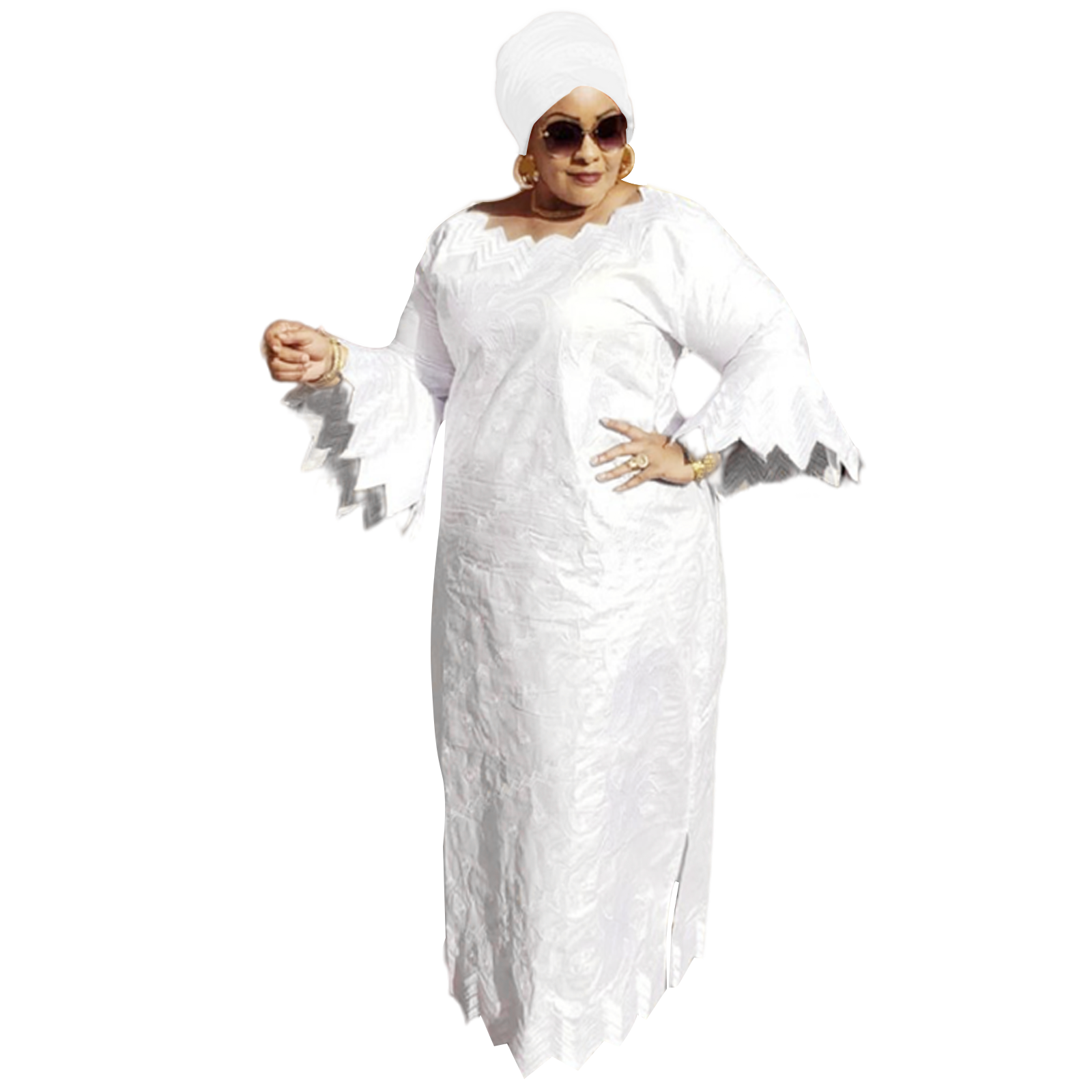 Traje africano para mulheres Bazin Riche bordado plus size elegante vestido de festa de igreja