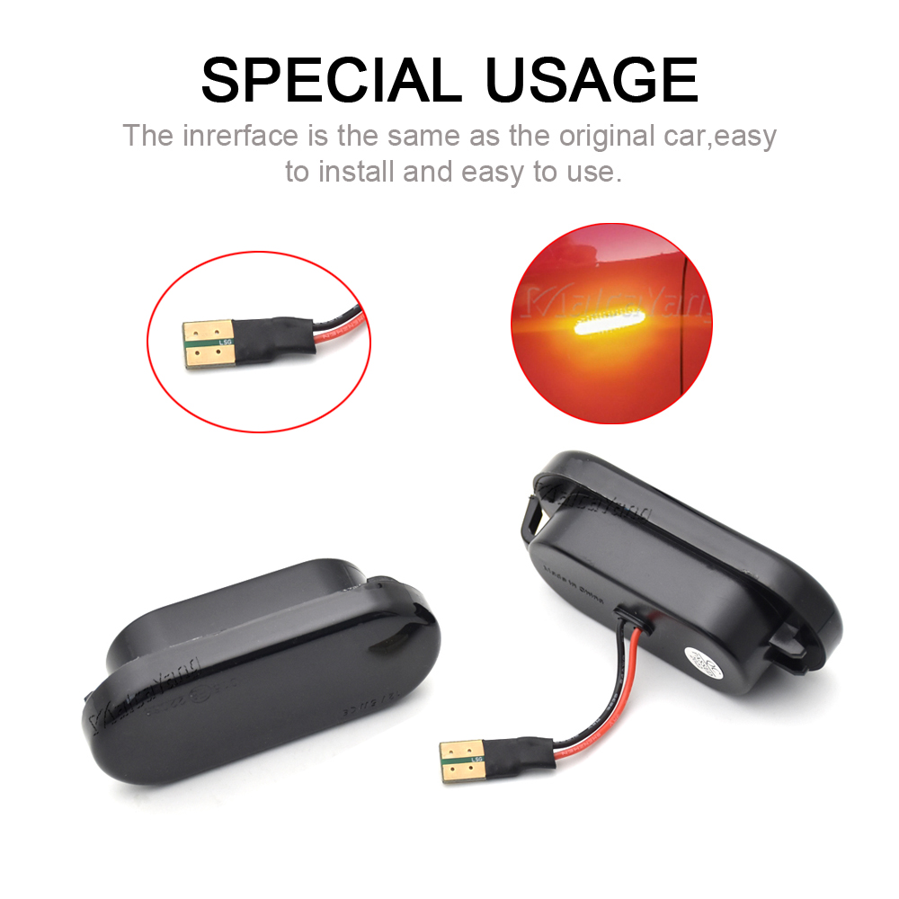 1 Cặp Năng Động Chảy LED Bên Cột Mốc LED Tín Hiệu Cho VW Vận Chuyển T5 Áo Polo Golf 3 4 Passat B5 sharan Lupo Bora Multivan