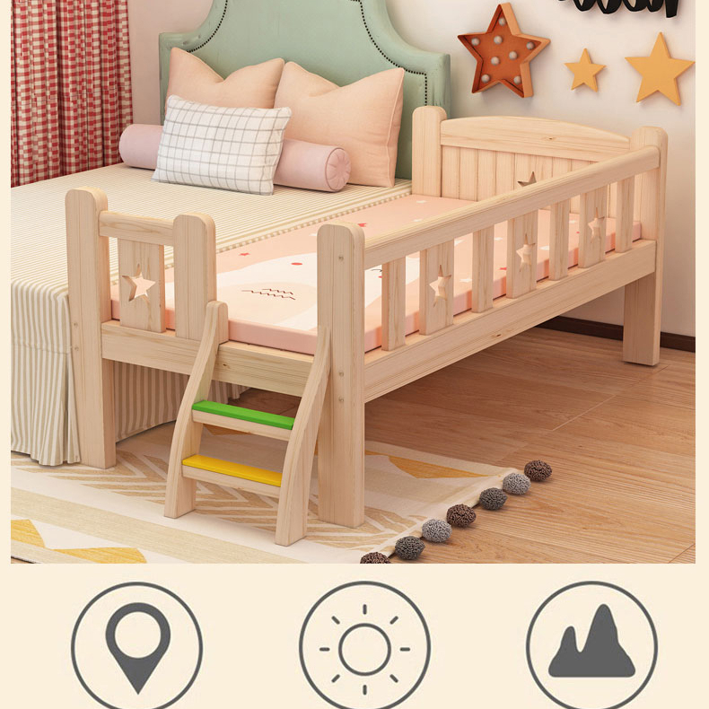 Custom Single Bed Girl Princess Widened Crib Baby Stitching Big Bed