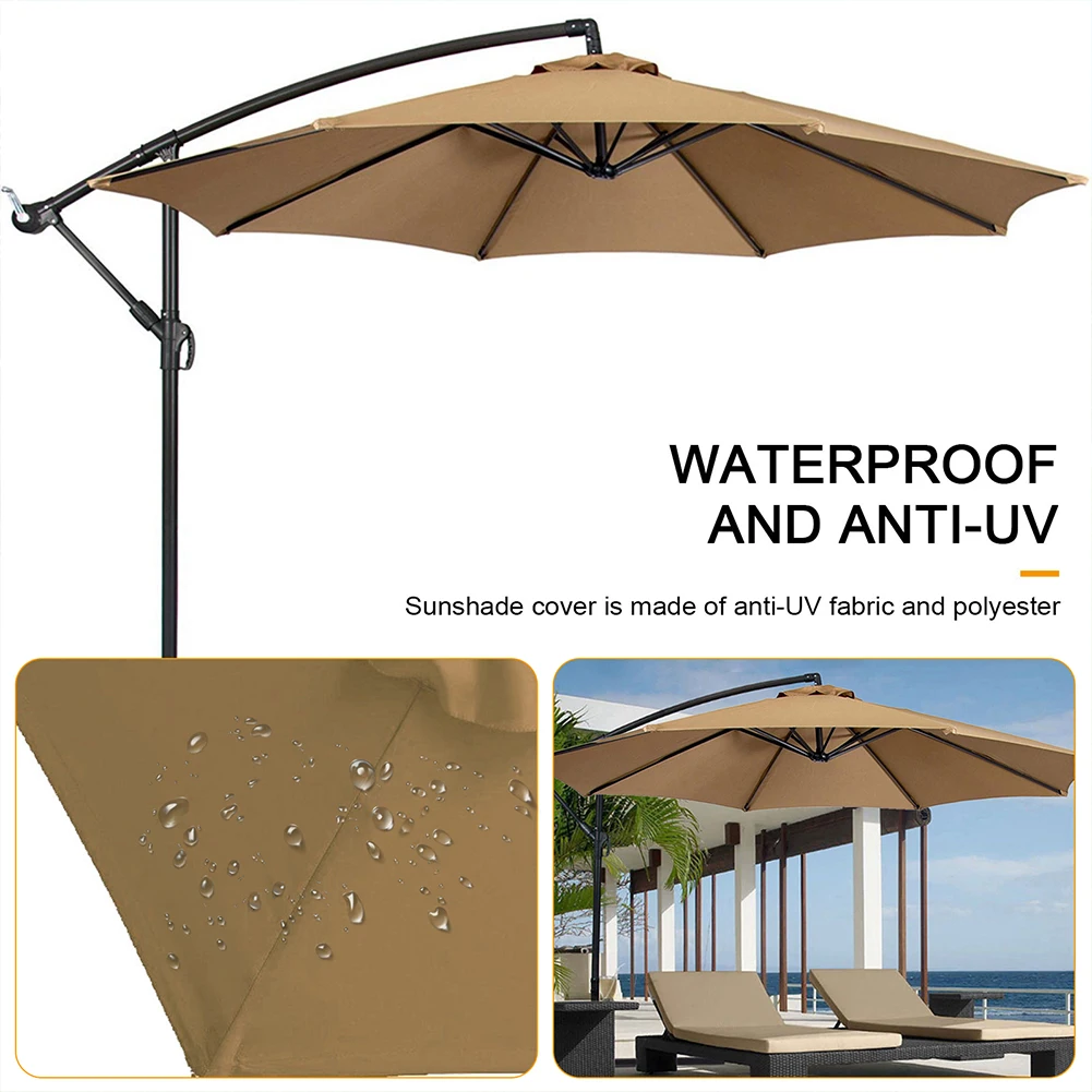 Guarda-sol, proteção UV, destacável, superfície sem suporte, ao ar livre, praia, jardim, 2m, 6 ossos