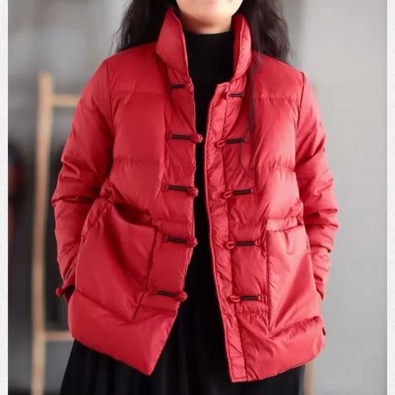 Vintage einreihige geste ppte Puffer jacke Winter warme leichte Parka wind dichte Oberbekleidung Winterkleid ung Trends Mantel neu