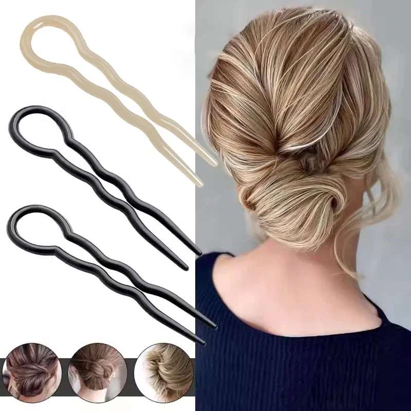 Neue Design Retro Haarspangen Haarknoten U-Förmigen Haar Sticks Clip Haarnadeln Frau Mädchen Pferdeschwanz Frikadelle Kopf Süße Haar zubehör
