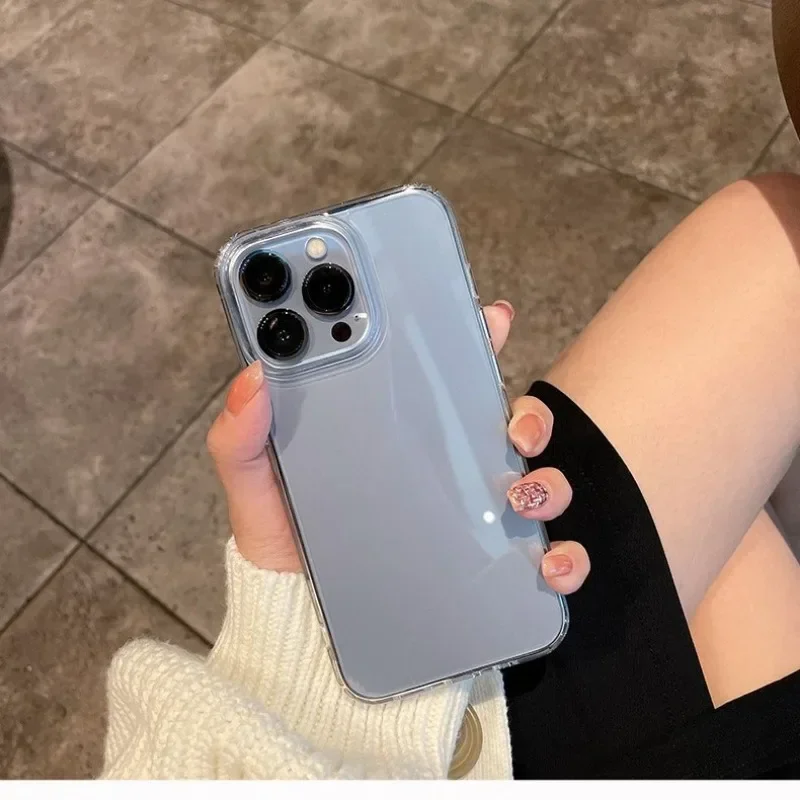 Luxuriöse transparente weiche Acryl-Handyhülle für iPhone 16 15 Pro Max 11 12 13 14 15 Pro XS XR 7 8 Plus, stoßfeste Abdeckung