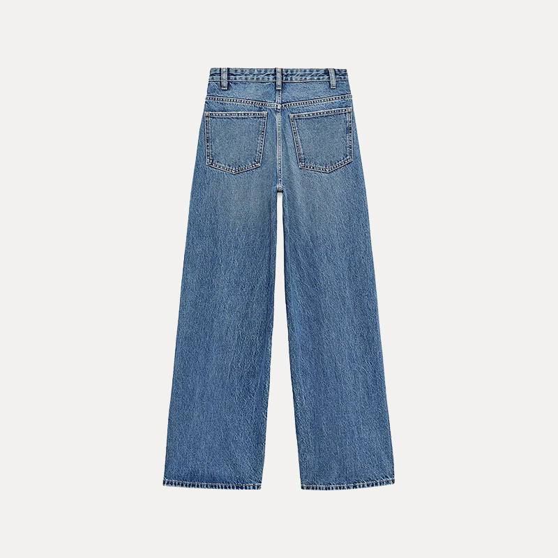 Faionable Wide Leg Double Breasted High Waist Jeans Women's Spring 2025 New Arrival Z Stand Fit l Waist