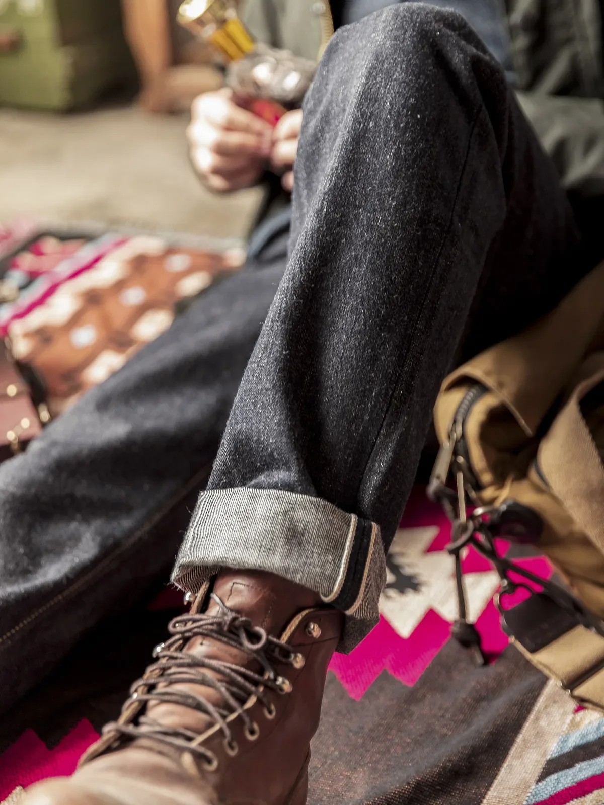 Red Tornado 17oz SD-107 Slim Cut Jeans Selvdege Denim Herrenhose mit geradem Bein