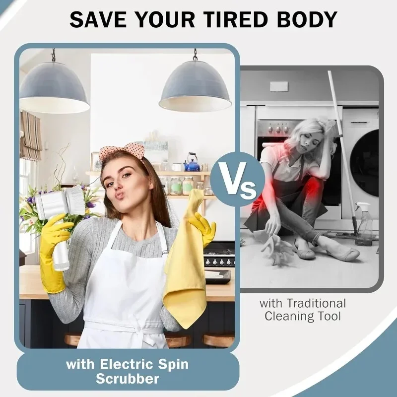 ใหม่ Power Scrubber 5 หัวแปรงถอดเปลี่ยนได้ไฟฟ้า Spin Scrubber แปรงทําความสะอาดห้องน้ํา Power Scrubber แปรงไฟฟ้าบ้าน